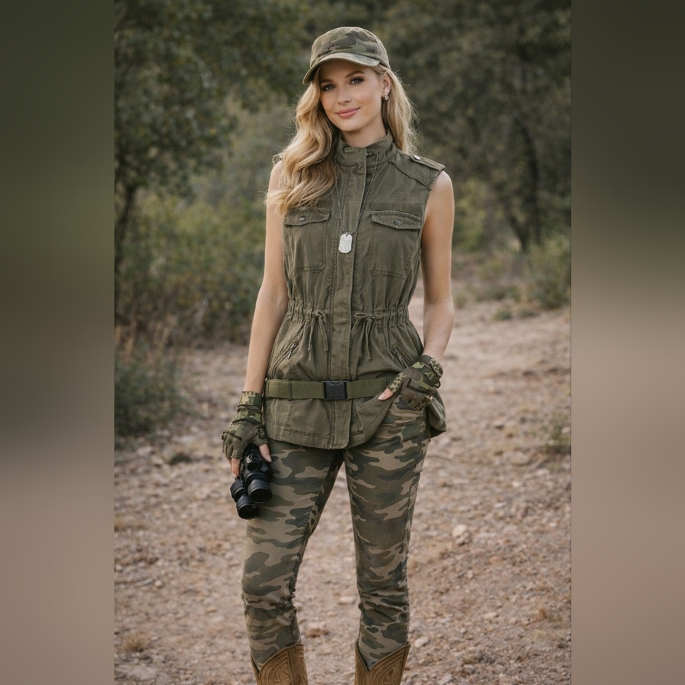 White House Black Market Women's Vest Size Med Olive Green Like new pit to pit22